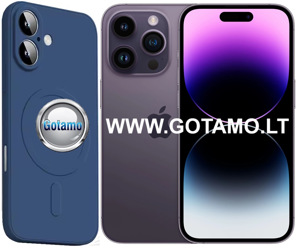 Matte plus deklas Apple iPhone 14 pro max tamsiai melynos
