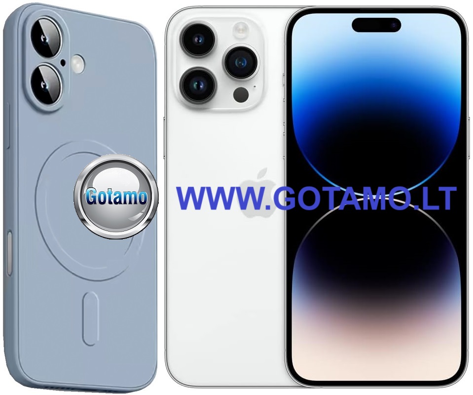 Matte plus deklas Apple iPhone 14 pro pilkai melsvos