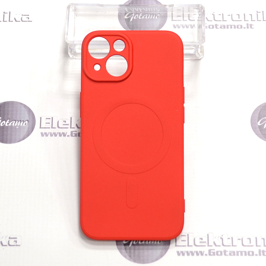 MagSafe Matte Plus dėklas nugarėlė Apple iPhone 14 telefonui raudonos spalvos 2 Magsafe matte plus deklas Apple iPhone 14 raudonos 2