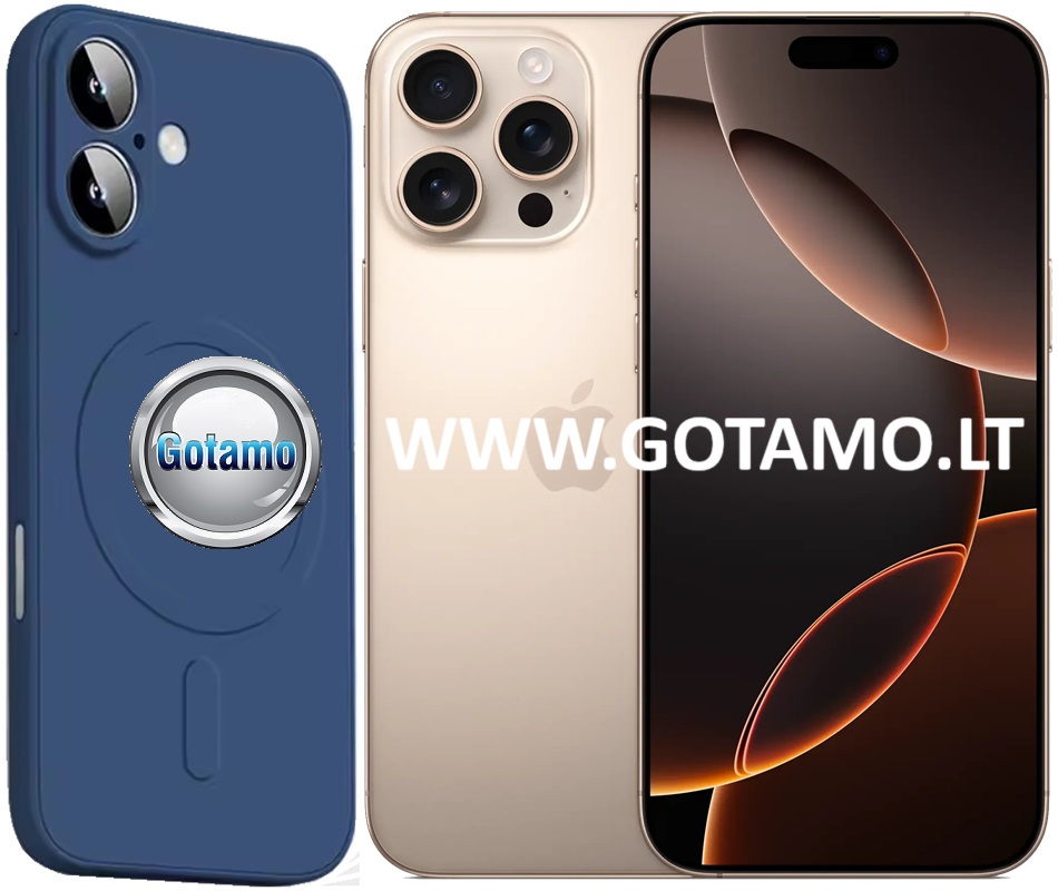 Matte plus deklas Apple iPhone 16 pro max tamsiai melynos