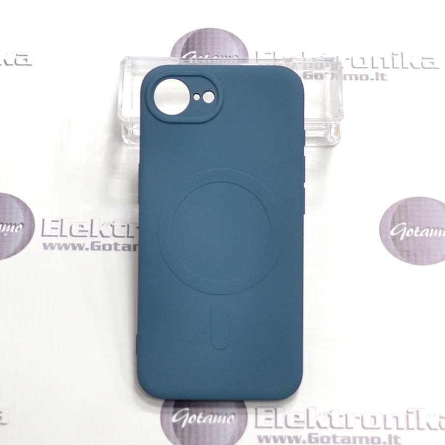 MagSafe Matte Plus dėklas nugarėlė Apple iPhone 16e / Apple iPhone 17e, tamsiai mėlynas 2 Matte plus deklas Apple iPhone 16e 17e tamsiai melynas 2