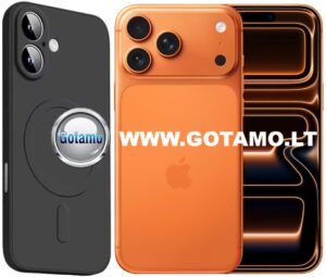 Plus dėklas Apple iPhone 17 Pro Max juodos spalvos