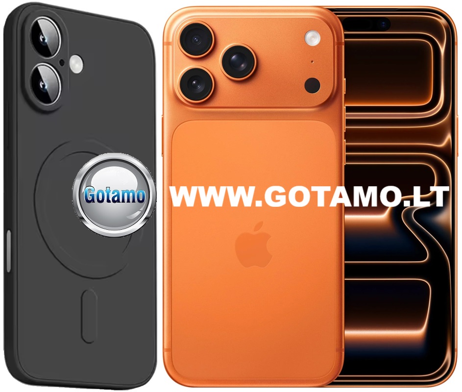 Magsafe matte plus deklas Apple iPhone 17 pro max juodos