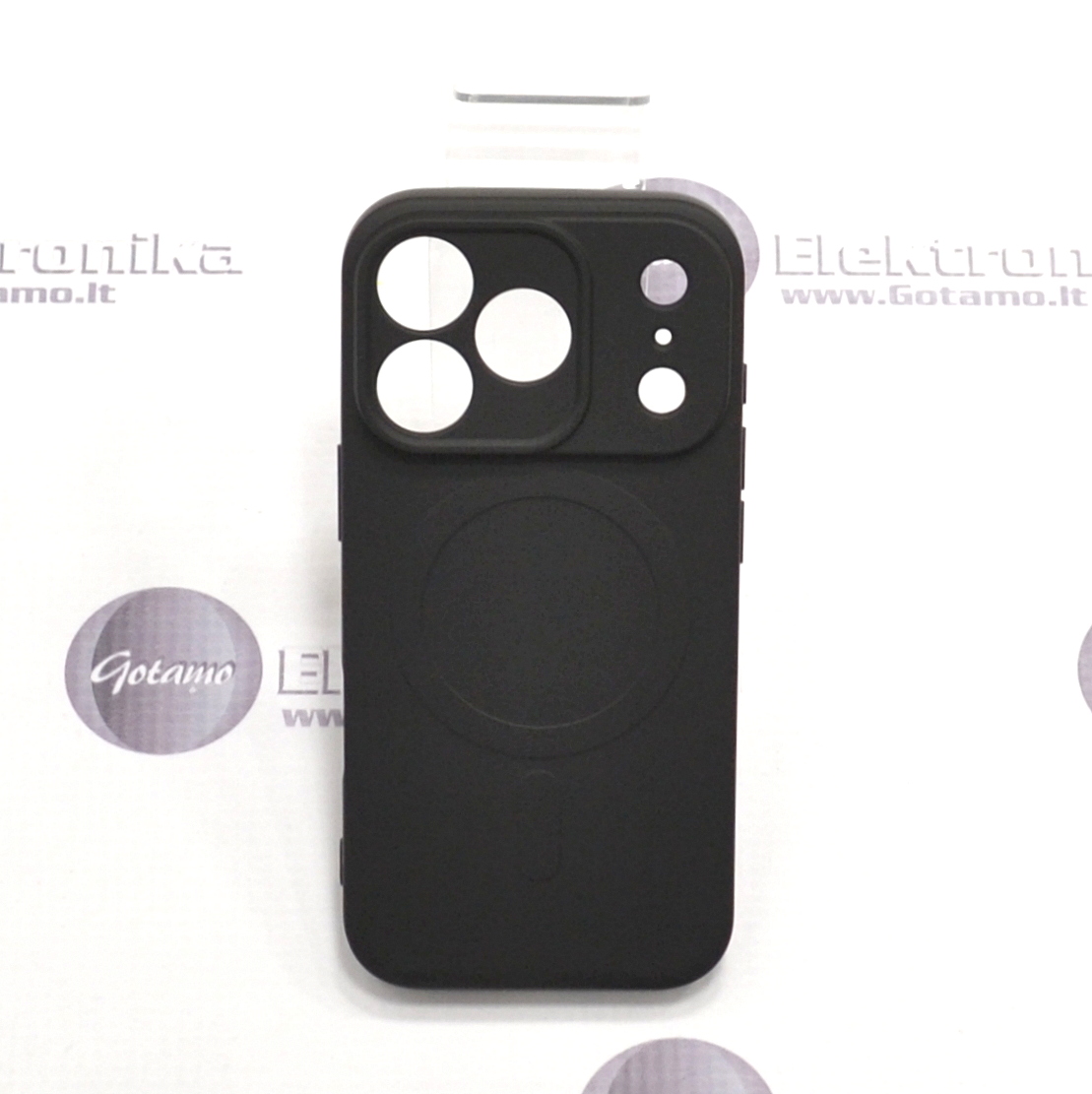 MagSafe Matte Plus dėklas nugarėlė Apple iPhone 17 Pro telefonui juodos spalvos 2 Magsafe matte plus deklas Apple iPhone 17 pro juodos 2