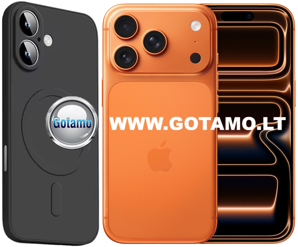 Magsafe matte plus deklas Apple iPhone 17 pro juodos