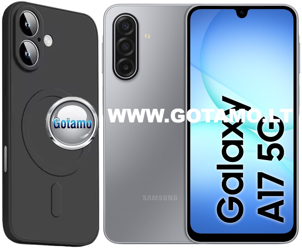 MagSafe Matte Plus dėklas Samsung Galaxy A17 juodos spalvos