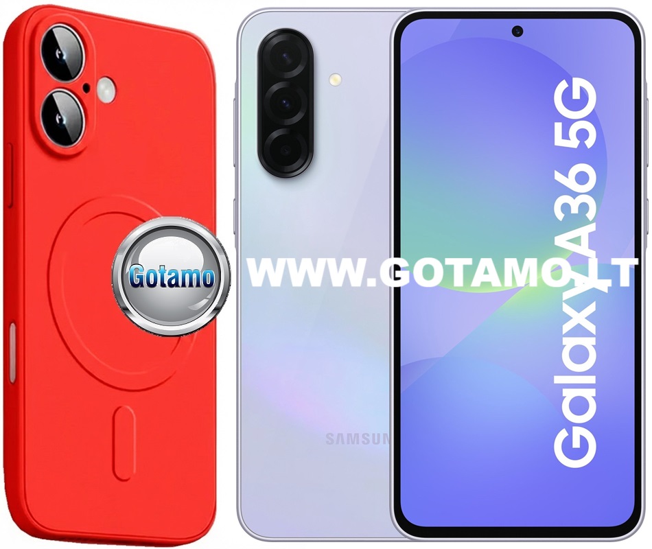 MagSafe Matte Plus dėklas Samsung Galaxy A36 raudonos spalvos