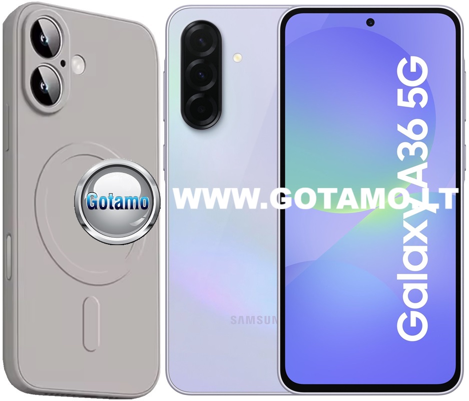 MagSafe Matte Plus dėklas Samsung Galaxy A36 pilkos spalvos