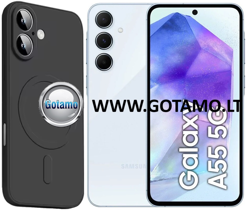 MagSafe Matte Plus dėklas Samsung Galaxy A55 juodos spalvos