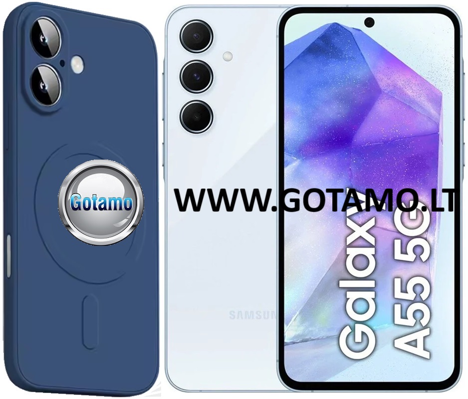 MagSafe Matte Plus dėklas Samsung Galaxy A55 mėlynos spalvos