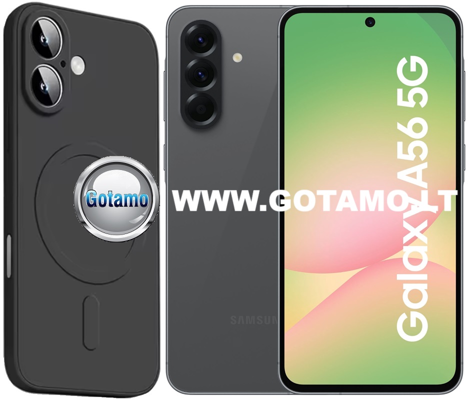MagSafe Matte Plus dėklas Samsung Galaxy A56 juodos spalvos