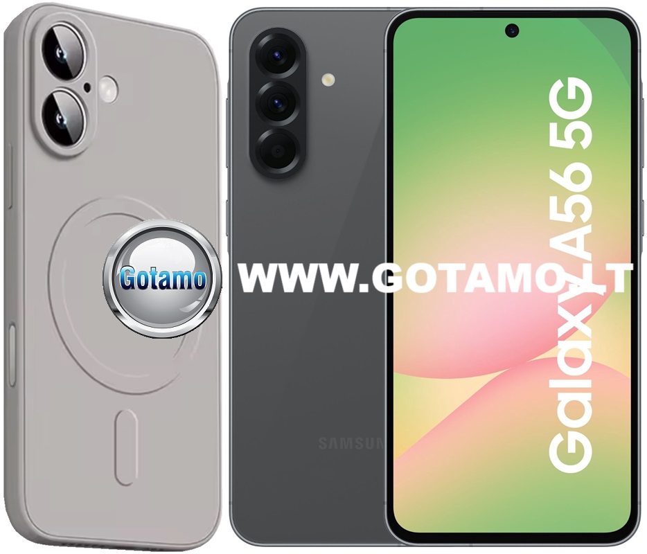 MagSafe Matte Plus dėklas Samsung Galaxy A56 pilkos spalvos