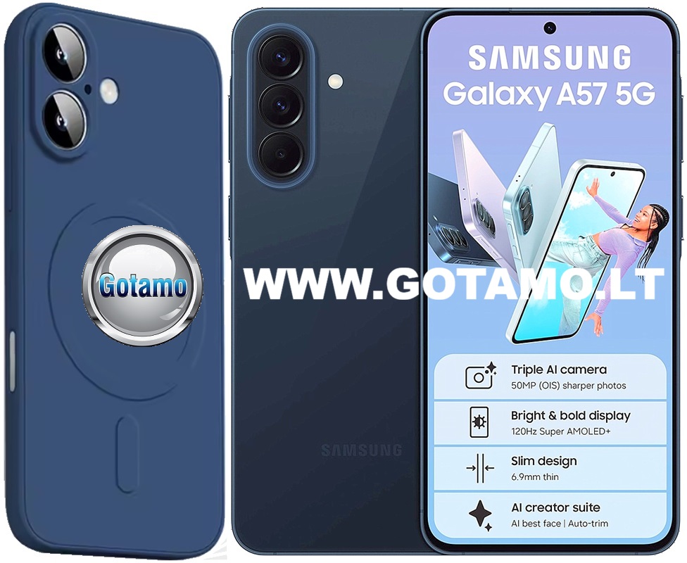 MagSafe Matte Plus dėklas Samsung Galaxy A57 mėlynos spalvos