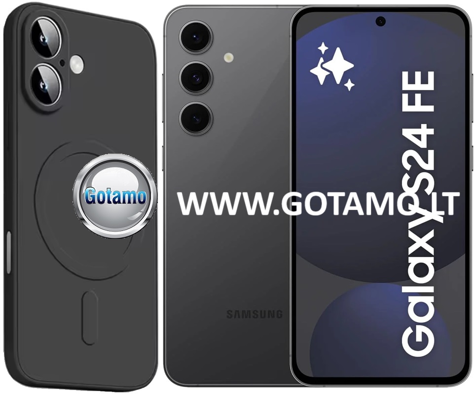 MagSafe Matte Plus dėklas Samsung Galaxy S24 FE juodos spalvos