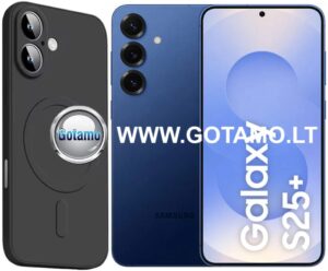MagSafe Matte Plus dėklas Samsung Galaxy S25 Plus juodos spalvos