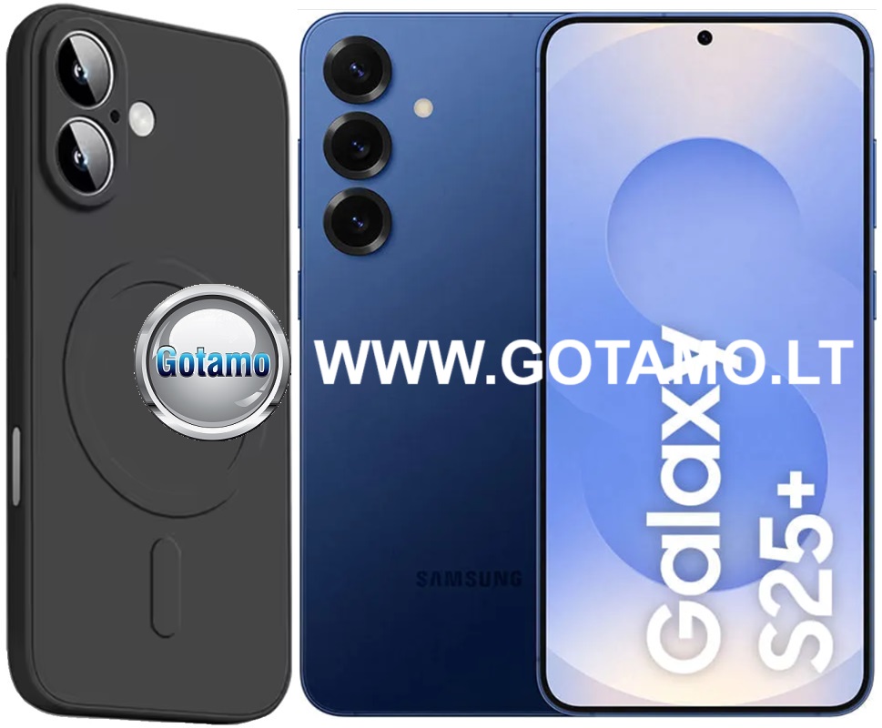MagSafe Matte Plus dėklas Samsung Galaxy S25 Plus juodos spalvos