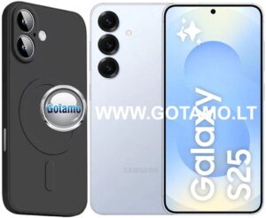MagSafe Matte Plus dėklas Samsung Galaxy S25 juodos spalvos