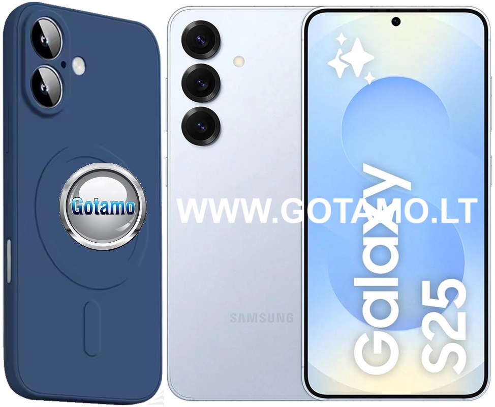 MagSafe Matte Plus dėklas Samsung Galaxy S25 mėlynos spalvos