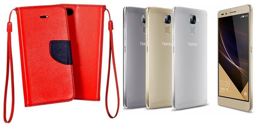 Manager dėklas Huawei Honor 7 mobiliesiems telefonams raudonos spalvos