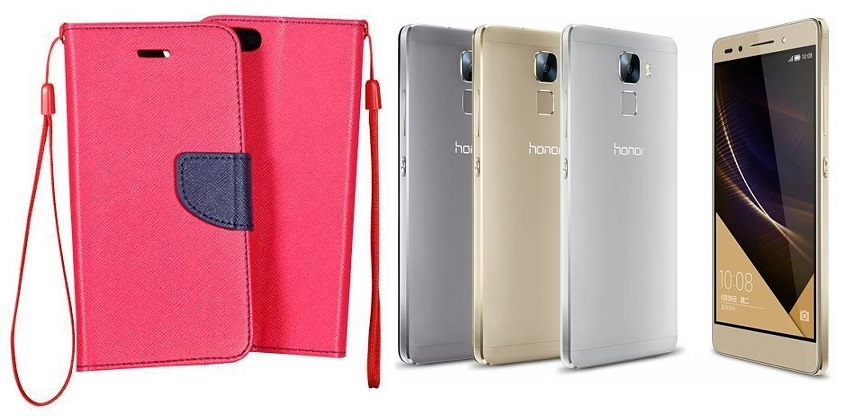Manager dėklas Huawei Honor 7 mobiliesiems telefonams rožinės spalvos