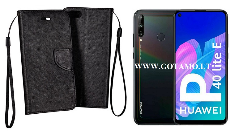 Manager dėklas Huawei P40 Lite E Huawei Y7P mobiliesiems telefonams juodos spalvos