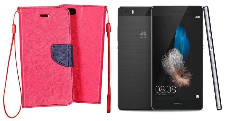 Manager dėklas Huawei P8 Lite mobiliesiems telefonams rožinės spalvos