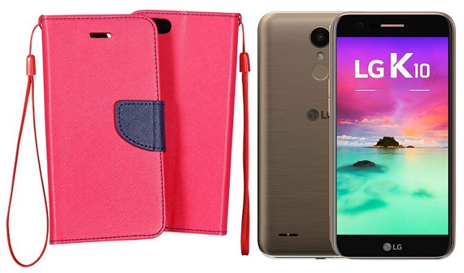 Manager dėklas LG K10 rožinės telefonui
