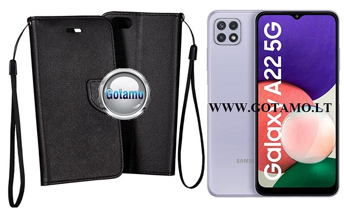 Manager dėklas Samsung Galaxy A22 5G juodos spalvos
