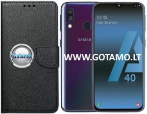 Manager dėklas Samsung Galaxy A40 mobiliajam juodos spalvos