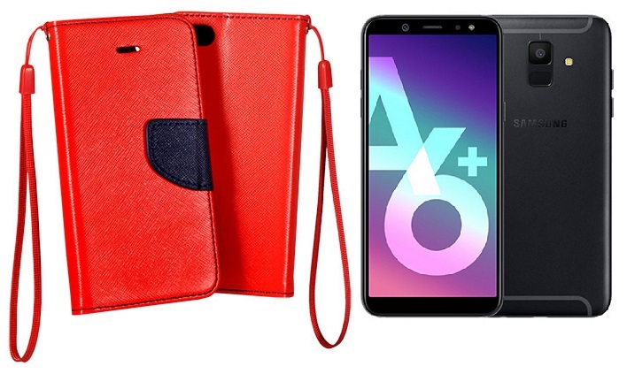 Manager dėklas Samsung Galaxy A6 Plus (2018) raudonos spalvos