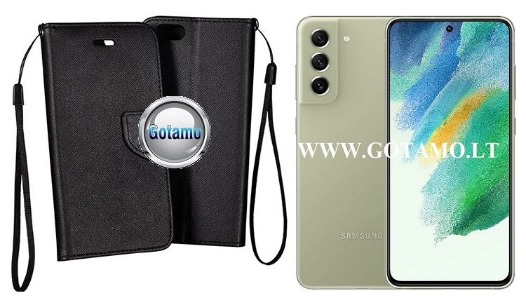 Manager dėklas Samsung Galaxy S21 FE 5G mobiliajam juodos spalvos