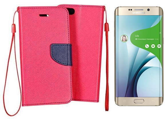 Manager dėklas Samsung Galaxy S6 edge+ rožinės spalvos