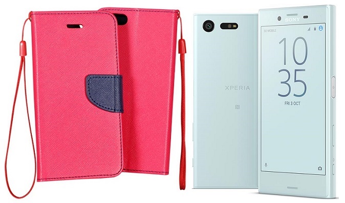 Manager dėklas Sony Xperia X Compact rožinės spalvos