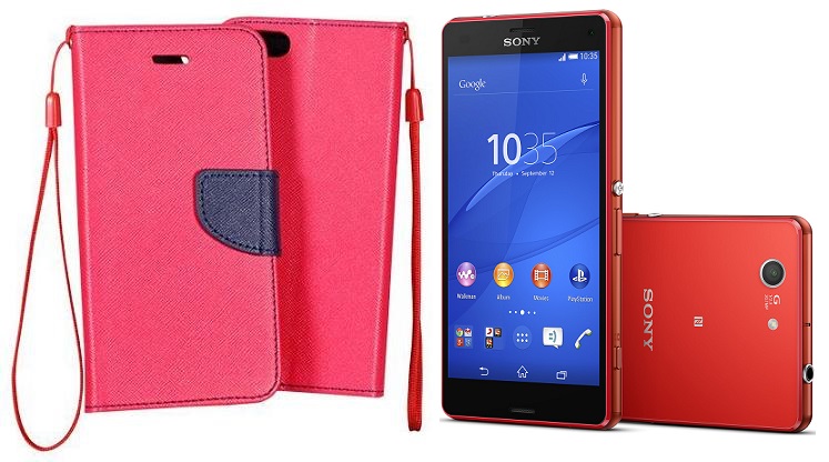 Manager dėklas Sony Xperia Z3 Compact rožinės spalvos