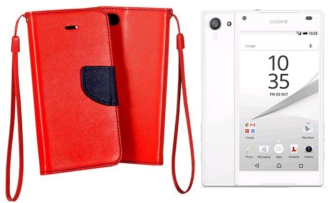 Manager dėklas Sony Xperia Z5 Compact raudonos spalvos