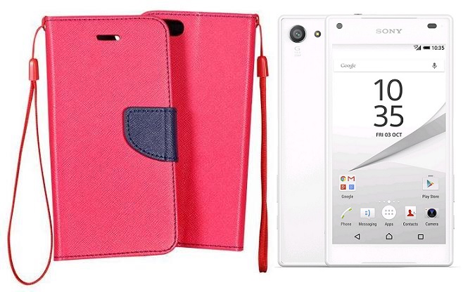 Manager dėklas Sony Xperia Z5 Compact rožinės spalvos