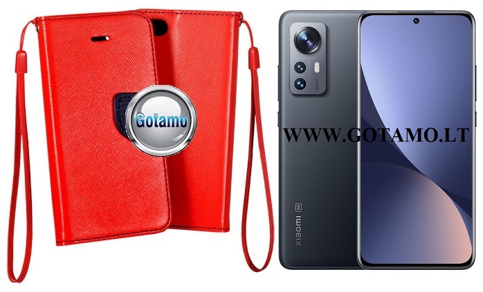Manager dėklas Xiaomi 12, Xiaomi 12X, Xiaomi 12S telefonams raudonos spalvos