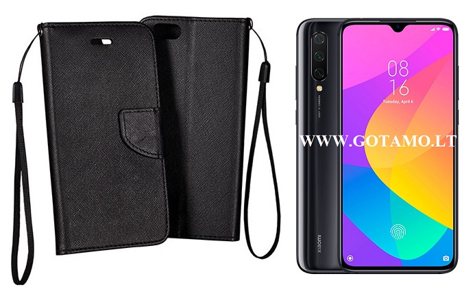 Manager dėklas Xiaomi Mi 9 Lite mobiliesiems telefonams juodos spalvos