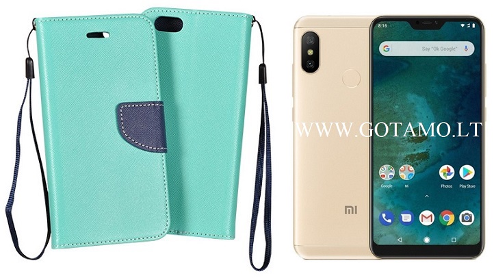 Manager dėklas Xiaomi Mi A2 Lite, Xiaomi Redmi 6 Pro mobiliesiems telefonams mėtinės spalvos