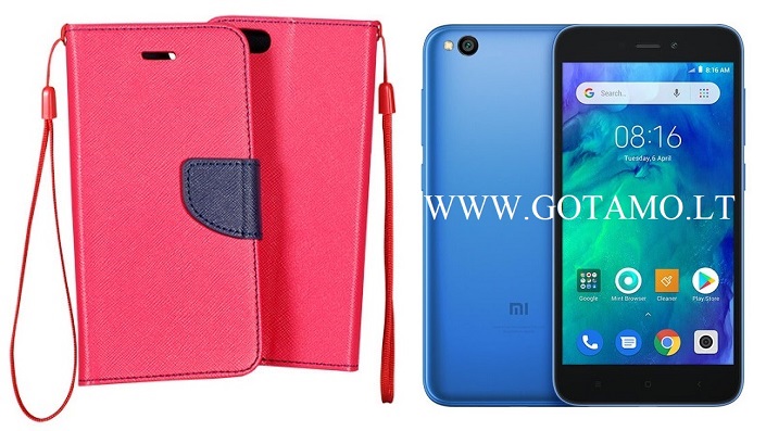 Manager dėklas Xiaomi Redmi Go telefonams rožinės spalvos