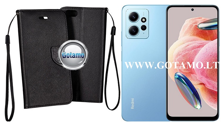 Manager dėklas Xiaomi Redmi Note 12 4G mobiliajam telefonui juodos spalvos