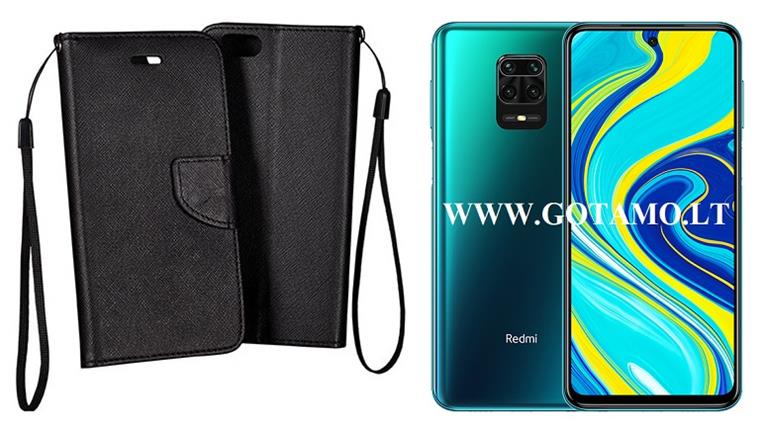 Manager dėklas Xiaomi Redmi Note 9S, Xiaomi Redmi Note 9 Pro mobiliesiems telefonams juodos spalvos