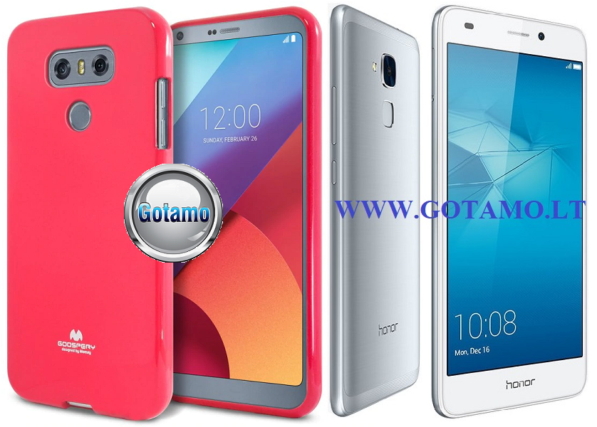 Mercury Jelly dėklas nugarėlė Huawei Honor 7 Lite telefonui tamsiai rožinės spalvos