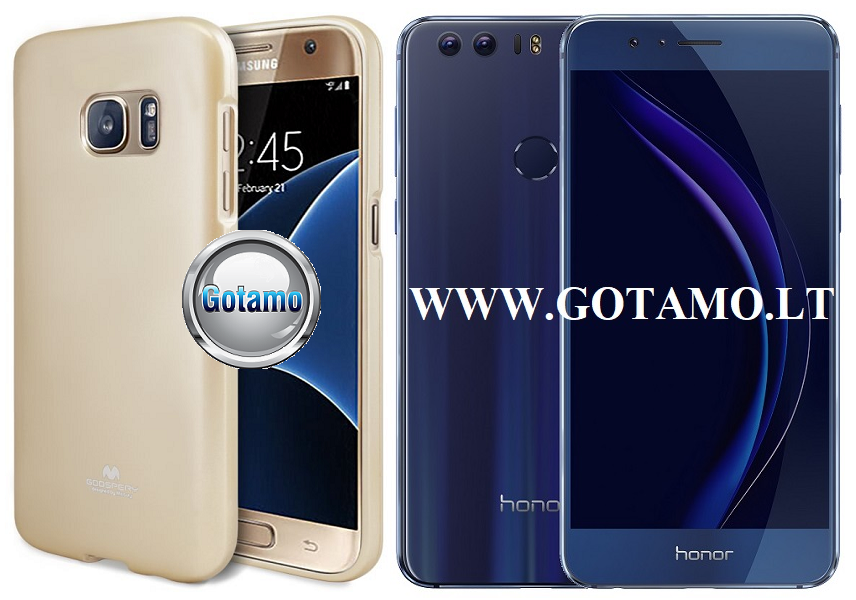 Mercury Jelly dėklas nugarėlė Huawei Honor 8 telefonui aukso spalvos