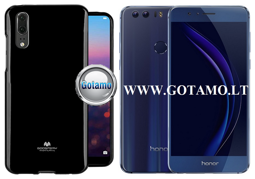 Mercury Jelly dėklas nugarėlė Huawei Honor 8 telefonui juodos spalvos