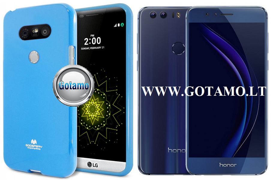 Mercury Jelly dėklas nugarėlė Huawei Honor 8 telefonui žydros spalvos
