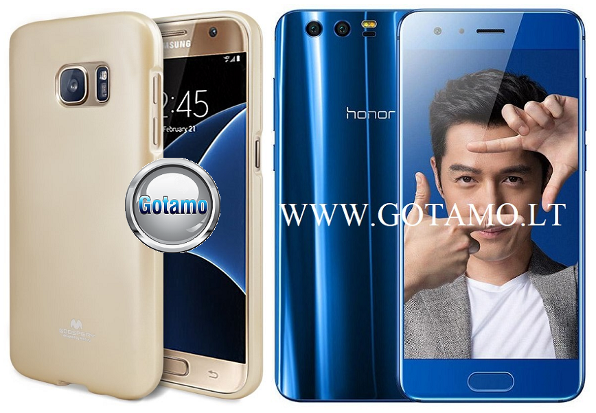 Mercury Jelly dėklas nugarėlė Huawei Honor 9 telefonui aukso spalvos