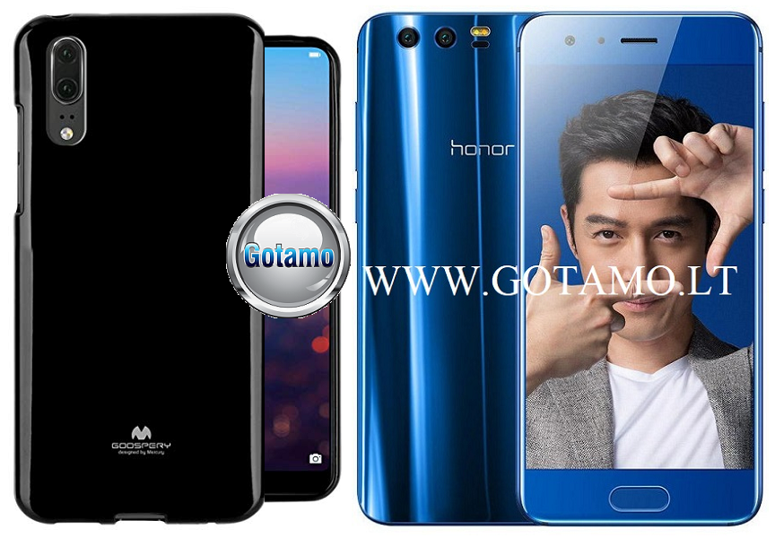 Mercury Jelly dėklas nugarėlė Huawei Honor 9 telefonui juodos spalvos