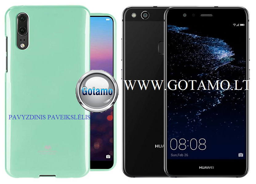Mercury Jelly dėklas nugarėlė Huawei P10 Lite telefonui mėtinės spalvos