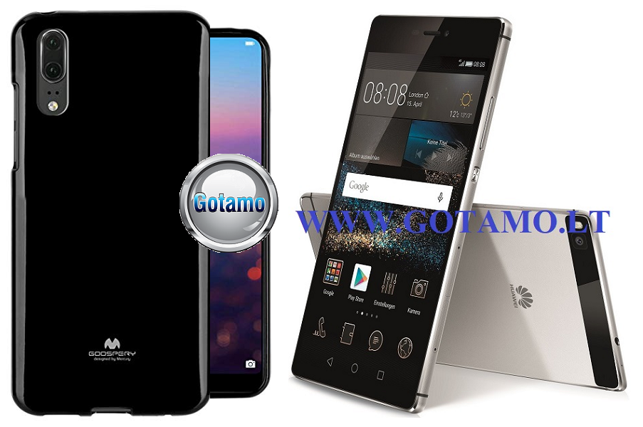 Mercury Jelly dėklas nugarėlė Huawei P8 telefonui juodos spalvos
